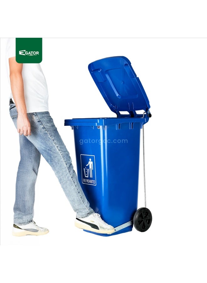 Gator Plastic Garbage Bin with Side Pedal 120L Blue - Image 2